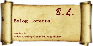 Balog Loretta névjegykártya
