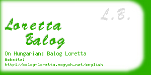 loretta balog business card